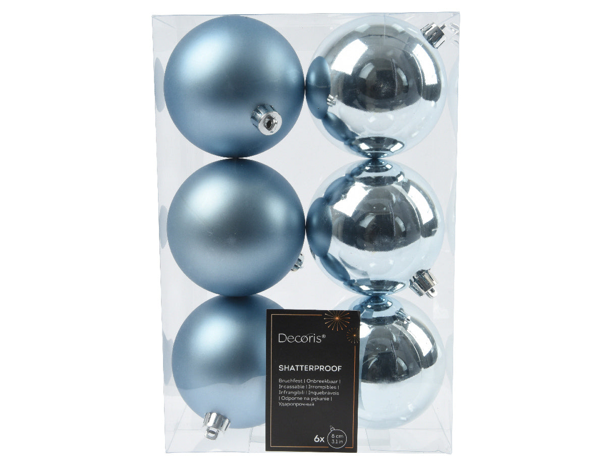BAUBLES SHATTERPROOF MIX-BLUE ICE