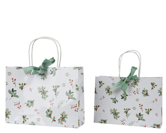 GIFTBAG PAPER FSC MIX CREDIT-WHITE GREEN