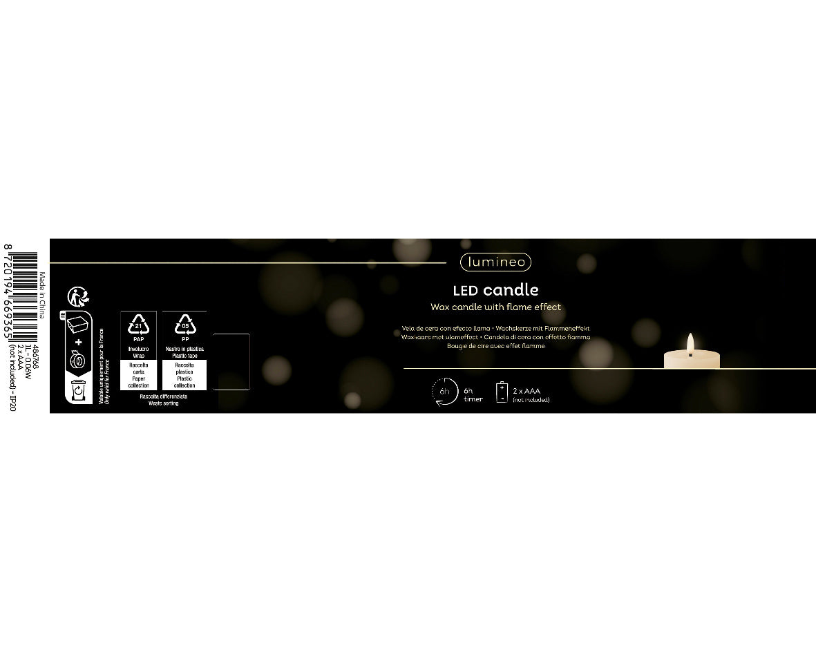 LED WICK CANDLE WAX STEADY INDOOR-WHITE/WARM WHITE
