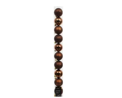 2'' BROWN BAUBLES POLYSTYRENE SET OF 10