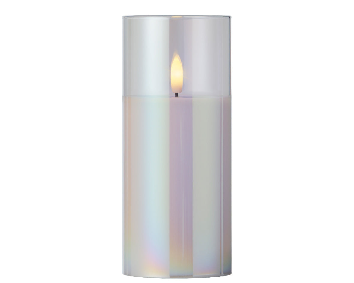 LED  CANDLE GLASS-IRIS/WARM WHITE
