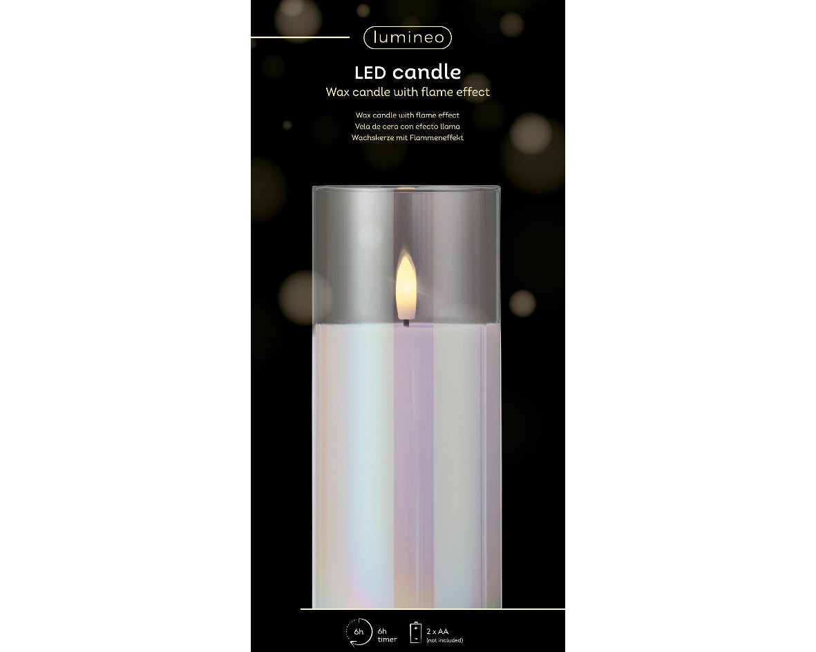 LED  CANDLE GLASS-IRIS/WARM WHITE