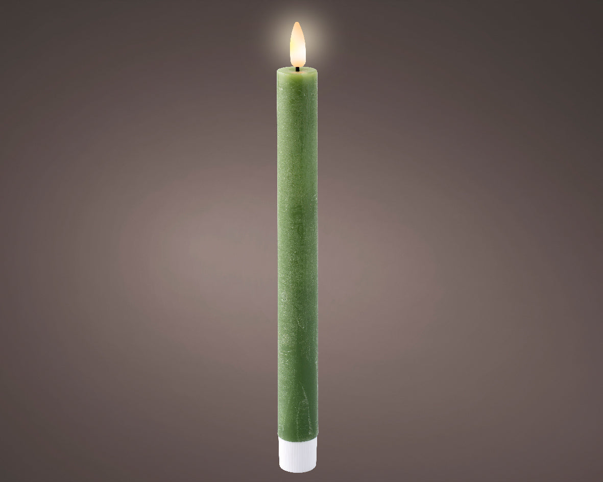 LED WICK DINNER CANDLE WAX STEADY-GREEN