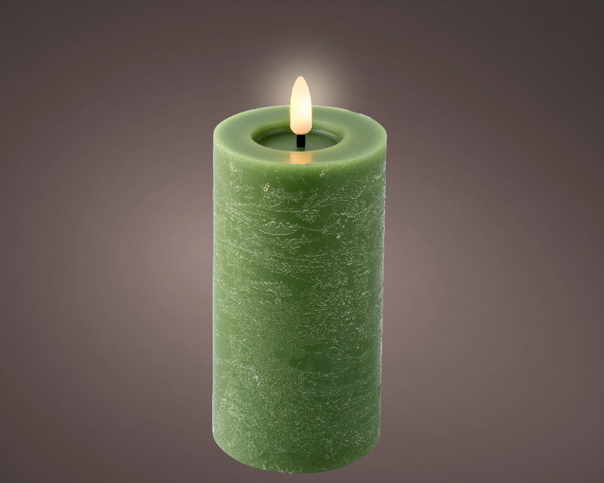 LED WICK CANDLE-GREEN/WARM WHITE
