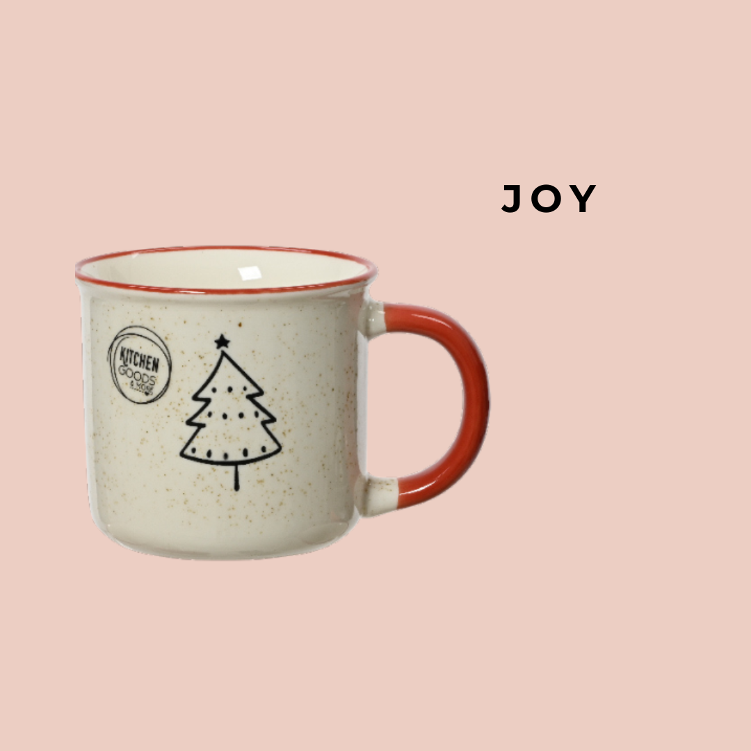 MUG PORCELAIN 2ASST-WHITE /RED