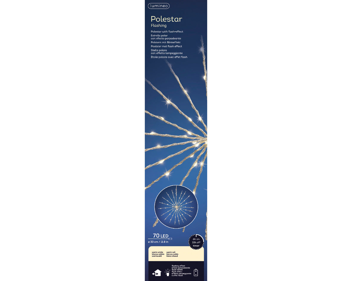 MICRO LED POPLESTAR LIGHTS FLASHING-SILVER