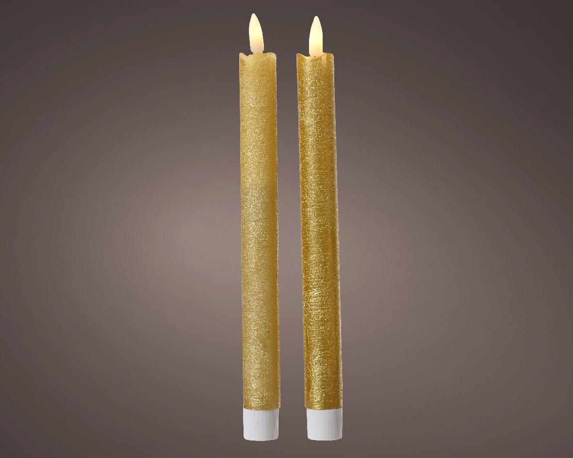 LED WICK DINNE CANDLE WAX WAVETOP STEADY-GOLD