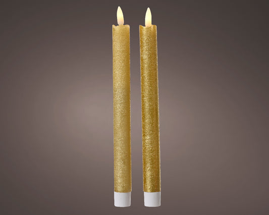 LED WICK DINNE CANDLE WAX WAVETOP STEADY-GOLD