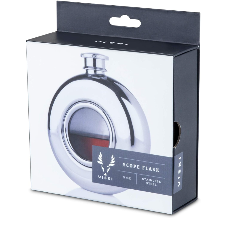 IRVING 5 OZ SCOPE FLASK IN SILVER IN STAINLESS STEEL