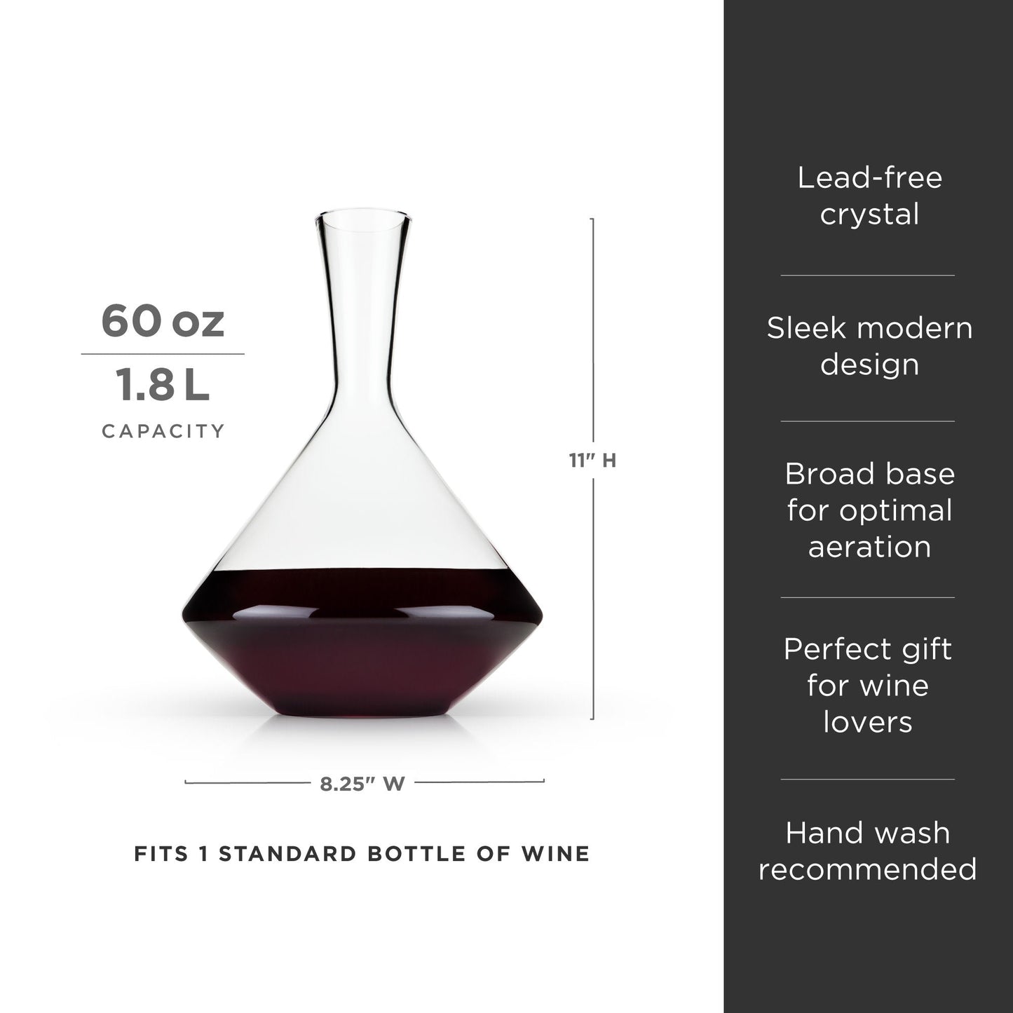 ANGLED CRYSTAL WINE DECANTER