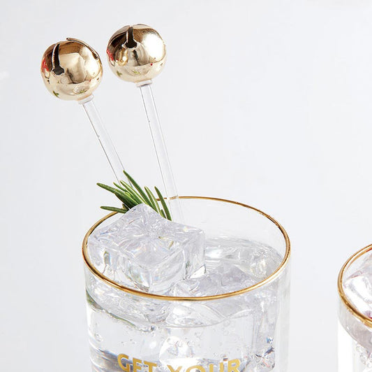STIR STICKS-HOLIDAY BELL 8PK-GOLD