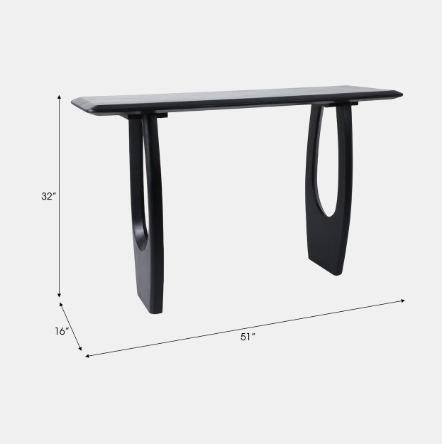 MODERN MID-CENTURY CONSOLE TABLE BLACK 51X32''