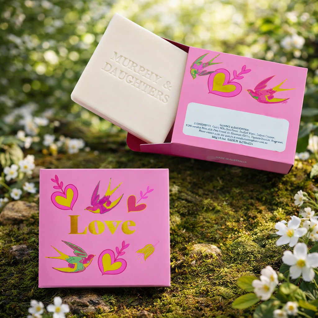 MURPHY & DAUGHTERS MESSAGE ON SOAP 6.5OZ- LOVE-GERANIUM