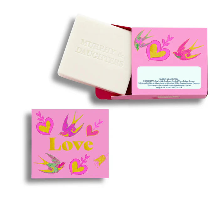 MURPHY & DAUGHTERS MESSAGE ON SOAP 6.5OZ- LOVE-GERANIUM