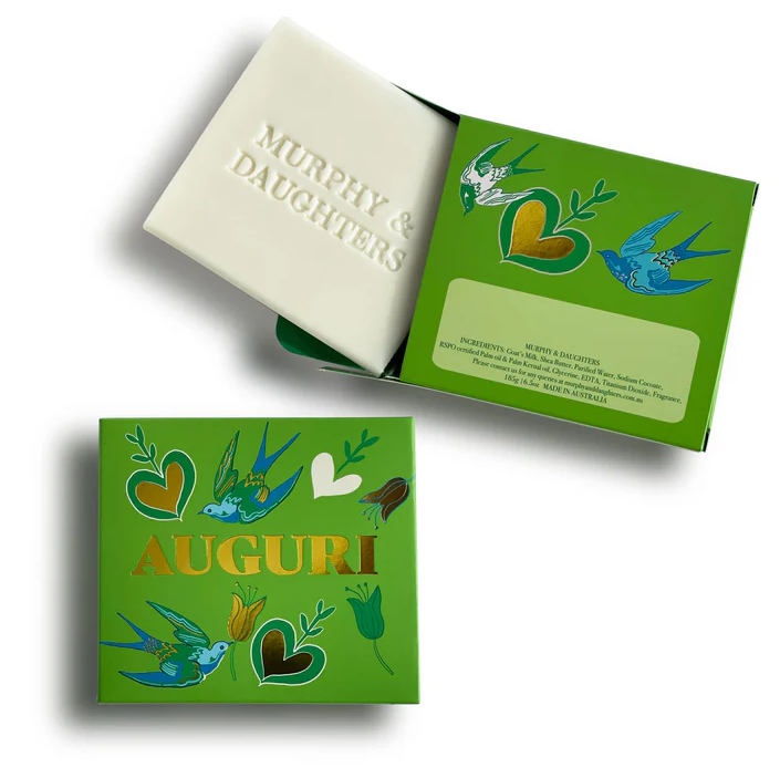 MURPHY & DAUGHTERS MESSAGE ON SOAP 6.5OZ- AUGURI-LIME