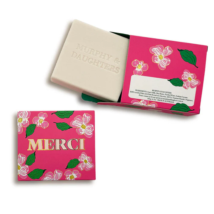 MURPHY & DAUGHTERS MESSAGE ON SOAP 6.5 OZ -MERCI-ROSE