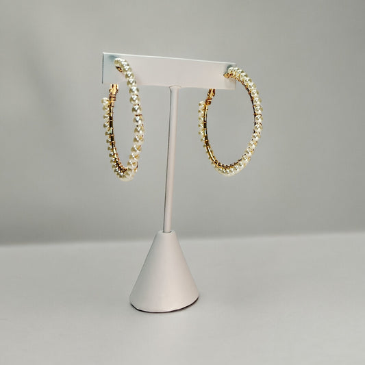 PEARL WRAPPED HOOPS WHITE PEA