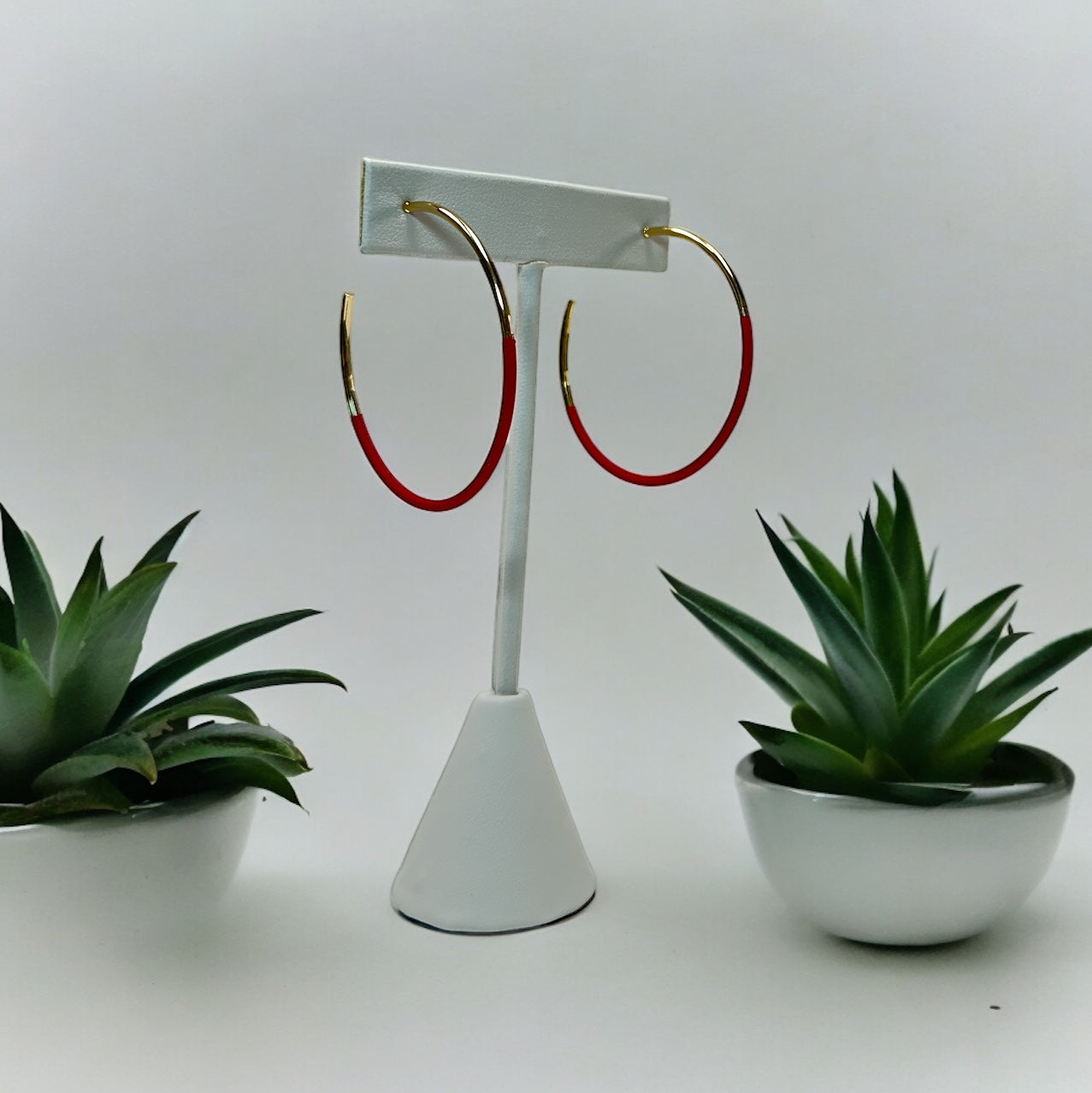 HALF COLOR COATED HOOPS/ RED