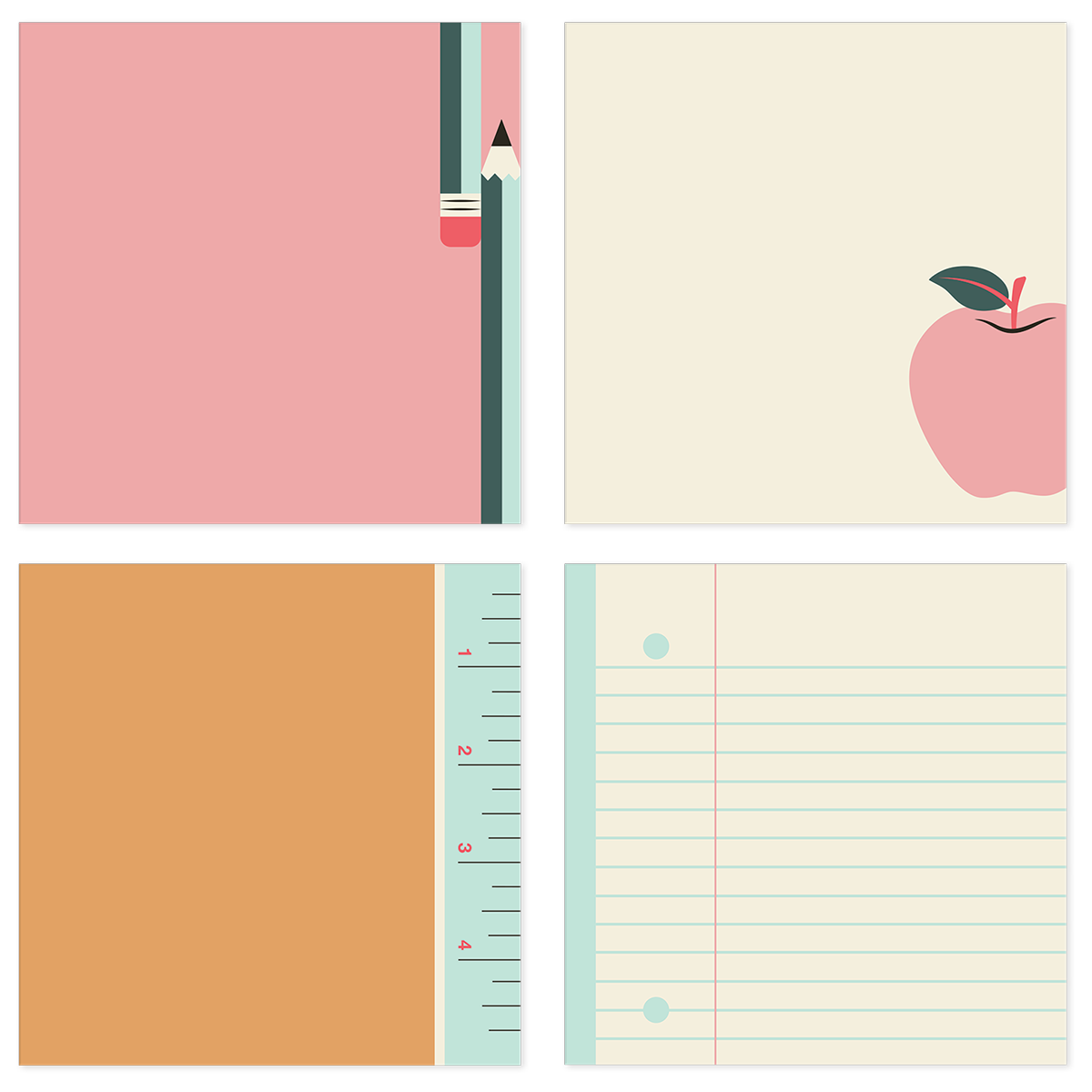 Pastel Notepad & Double Pen Gift Set