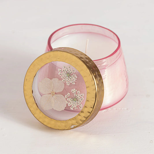 WATERCOLOR PRESSED FLORAL CANDLE-LUNA FLOWER