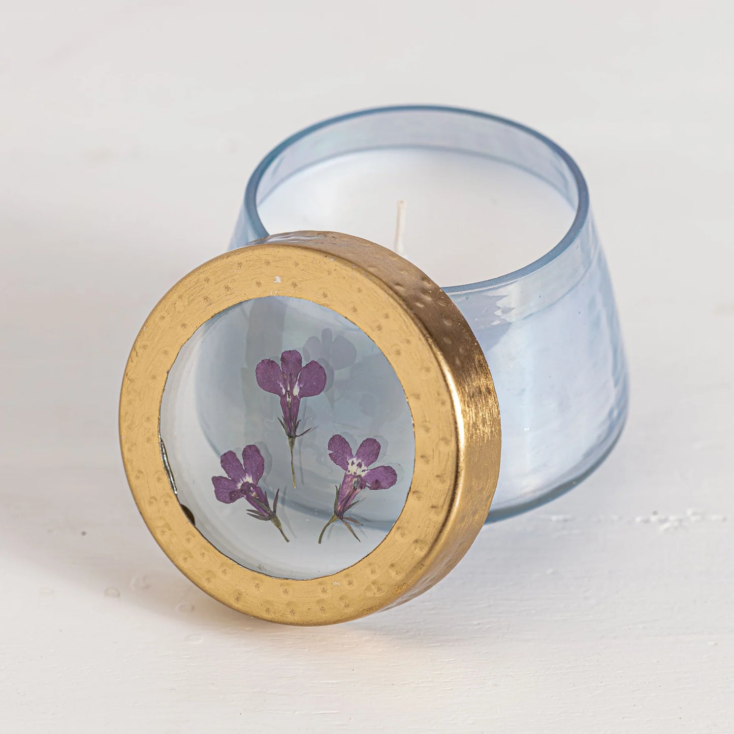 WATERCOLOR PRESSED FLORAL CANDLE-BERRY FIG