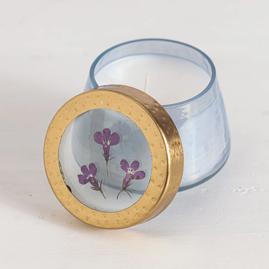 WATERCOLOR PRESSED FLORAL CANDLE-BERRY FIG